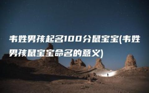 韦姓男孩起名100分鼠宝宝(韦姓男孩鼠宝宝命名的意义)