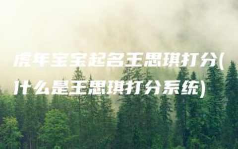 虎年宝宝起名王思琪打分(什么是王思琪打分系统)