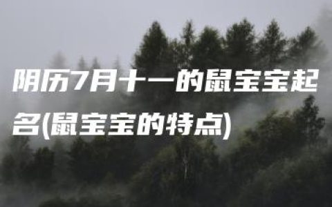 阴历7月十一的鼠宝宝起名(鼠宝宝的特点)