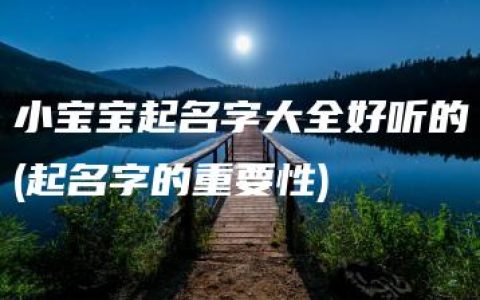 小宝宝起名字大全好听的(起名字的重要性)