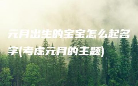 元月出生的宝宝怎么起名字(考虑元月的主题)