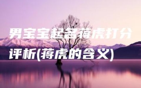 男宝宝起名蒋虎打分评析(蒋虎的含义)