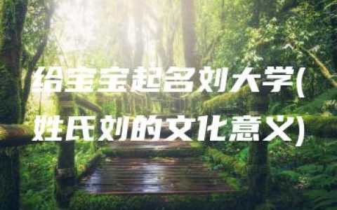 给宝宝起名刘大学(姓氏刘的文化意义)