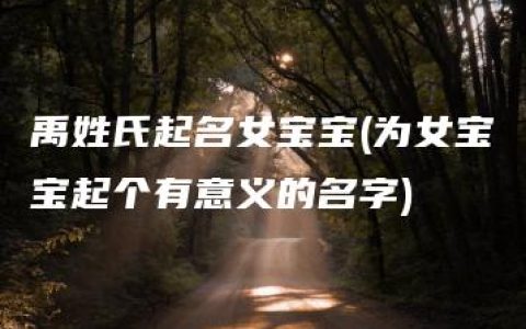 禹姓氏起名女宝宝(为女宝宝起个有意义的名字)