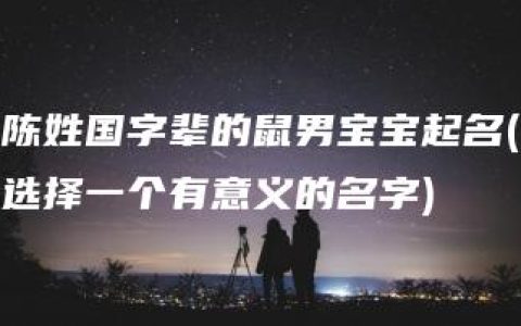 陈姓国字辈的鼠男宝宝起名(选择一个有意义的名字)