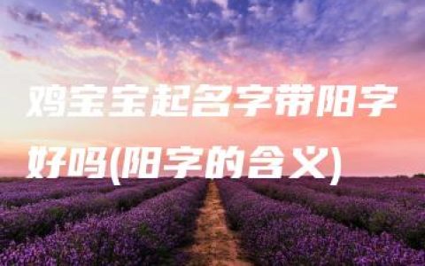 鸡宝宝起名字带阳字好吗(阳字的含义)