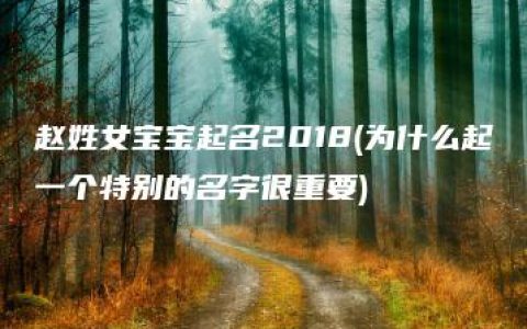 赵姓女宝宝起名2018(为什么起一个特别的名字很重要)