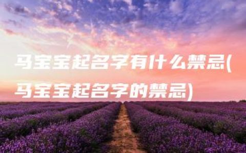 马宝宝起名字有什么禁忌(马宝宝起名字的禁忌)