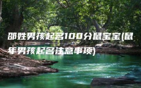 邵姓男孩起名100分鼠宝宝(鼠年男孩起名注意事项)