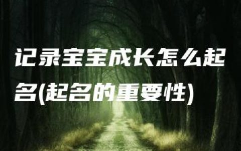 记录宝宝成长怎么起名(起名的重要性)