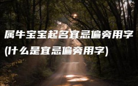 属牛宝宝起名宜忌偏旁用字(什么是宜忌偏旁用字)