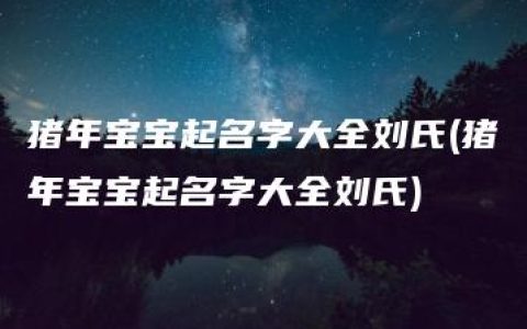 猪年宝宝起名字大全刘氏(猪年宝宝起名字大全刘氏)