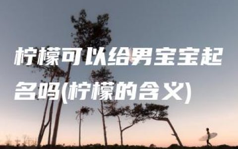 柠檬可以给男宝宝起名吗(柠檬的含义)