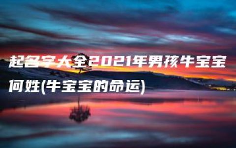 起名字大全2021年男孩牛宝宝何姓(牛宝宝的命运)