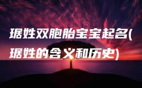 琚姓双胞胎宝宝起名(琚姓的含义和历史)