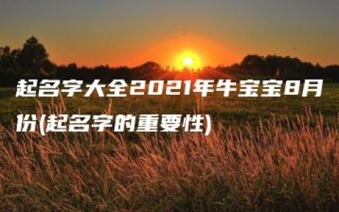 起名字大全2021年牛宝宝8月份(起名字的重要性)