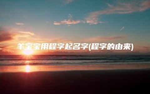 羊宝宝用程字起名字(程字的由来)