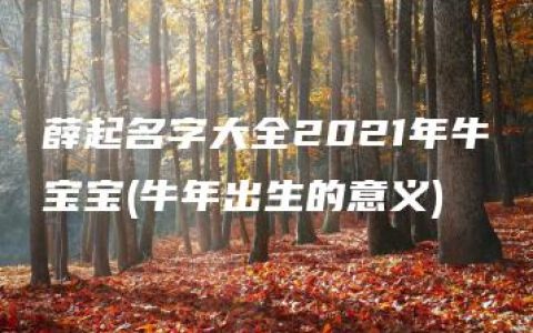 薛起名字大全2021年牛宝宝(牛年出生的意义)