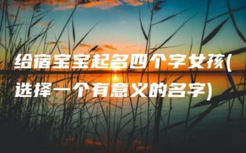 给宿宝宝起名四个字女孩(选择一个有意义的名字)