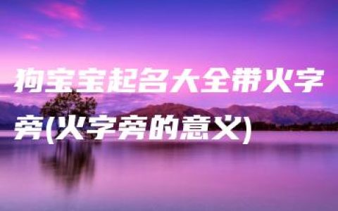 狗宝宝起名大全带火字旁(火字旁的意义)