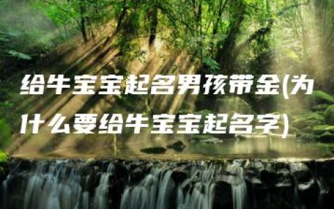 给牛宝宝起名男孩带金(为什么要给牛宝宝起名字)