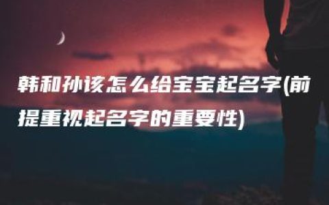 韩和孙该怎么给宝宝起名字(前提重视起名字的重要性)