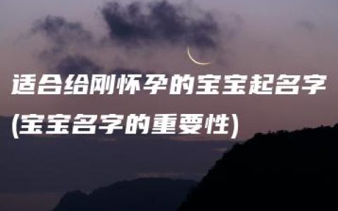 适合给刚怀孕的宝宝起名字(宝宝名字的重要性)