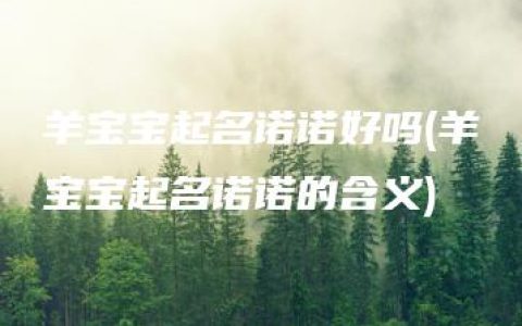 羊宝宝起名诺诺好吗(羊宝宝起名诺诺的含义)