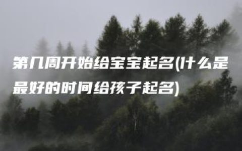 第几周开始给宝宝起名(什么是最好的时间给孩子起名)