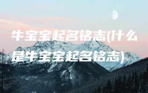 牛宝宝起名铭志(什么是牛宝宝起名铭志)