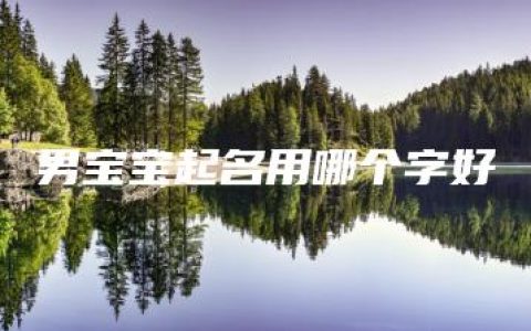 男宝宝起名用哪个字好