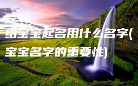 给宝宝起名用什么名字(宝宝名字的重要性)