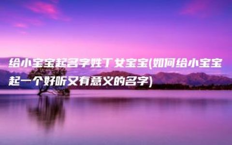 给小宝宝起名字姓丁女宝宝(如何给小宝宝起一个好听又有意义的名字)