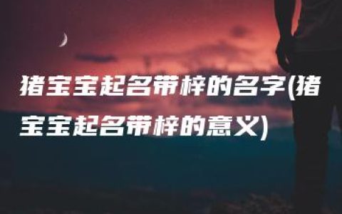 猪宝宝起名带梓的名字(猪宝宝起名带梓的意义)