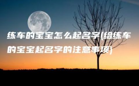 练车的宝宝怎么起名字(给练车的宝宝起名字的注意事项)