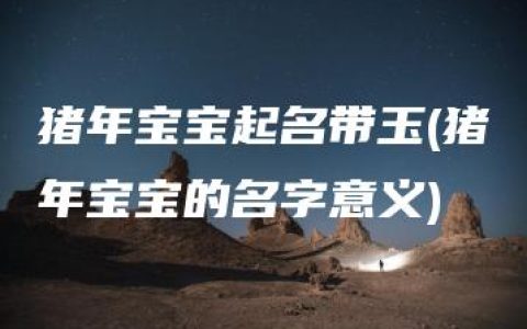 猪年宝宝起名带玉(猪年宝宝的名字意义)