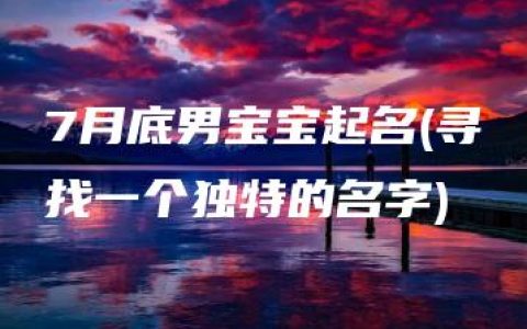 7月底男宝宝起名(寻找一个独特的名字)