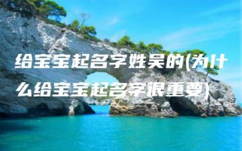 给宝宝起名字姓吴的(为什么给宝宝起名字很重要)