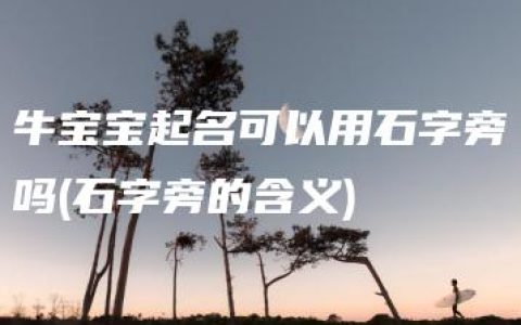 牛宝宝起名可以用石字旁吗(石字旁的含义)