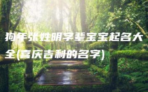 狗年张姓明字辈宝宝起名大全(喜庆吉利的名字)