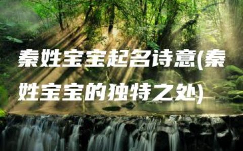 秦姓宝宝起名诗意(秦姓宝宝的独特之处)