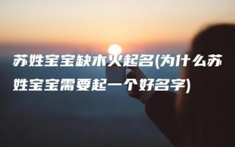 苏姓宝宝缺木火起名(为什么苏姓宝宝需要起一个好名字)