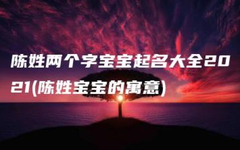 陈姓两个字宝宝起名大全2021(陈姓宝宝的寓意)