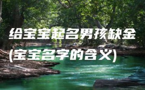 给宝宝起名男孩缺金(宝宝名字的含义)