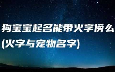 狗宝宝起名能带火字傍么(火字与宠物名字)