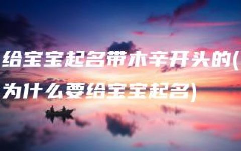 给宝宝起名带木辛开头的(为什么要给宝宝起名)