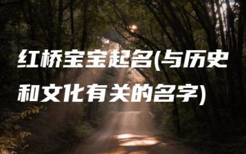 红桥宝宝起名(与历史和文化有关的名字)