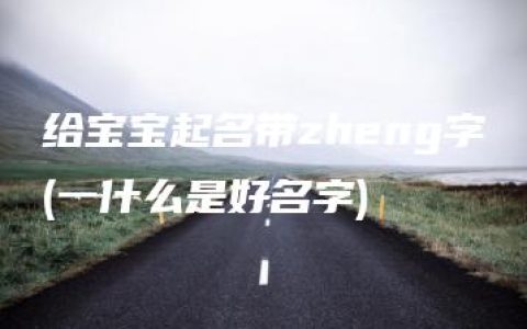 给宝宝起名带zheng字(一什么是好名字)