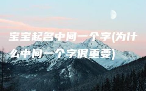 宝宝起名中间一个字(为什么中间一个字很重要)