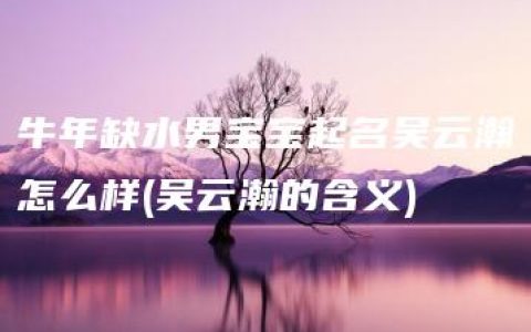 牛年缺水男宝宝起名吴云瀚怎么样(吴云瀚的含义)